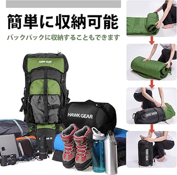 ひとりキャンプ  ひとり用寝袋 マミー型 ランキング2位　HAWK GEAR(ホークギア) 寝袋マミー型のイメージ画像