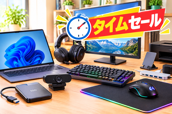 Amazonタイムセールで パソコン・周辺機器のイメージ画像